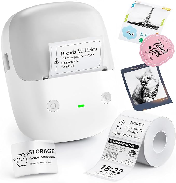 NIIMBOT B2 Label Maker Machine with Tape, 2 Inch Portable Label Printer | Bluetooth Thermal Label Printer with Multiple Templates for Small Business,Office,Home,School （Silver）
