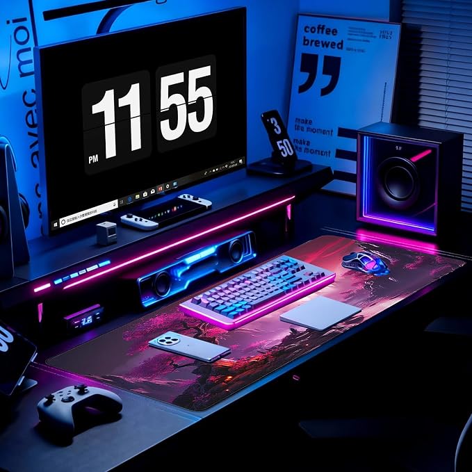 Gaming Mouse Pad, Desk Mat for Keyboard and Mouse, Large Mouse Pad for Desk, Computer Mousepad