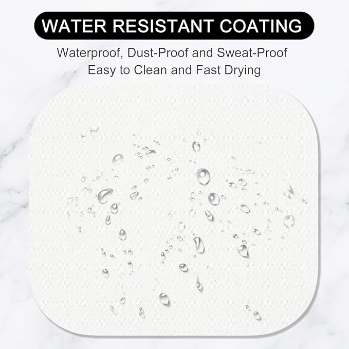 Hsurbtra Mouse Pad, Premium-Textured Small Square Mousepad 8 x 9 Inch White, Thick 3 mm Anti-Slip Waterproof Rubber Pretty Cute Computer Mat for Office Home Gaming Laptop Men Women Kids