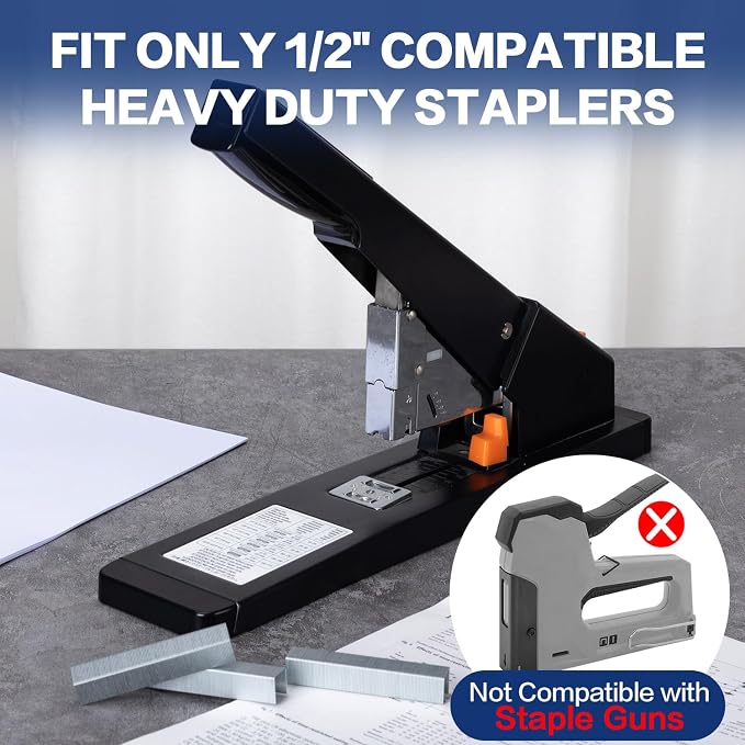 Deli Staples, Heavy Duty Staples for Heavy Duty Staplers, 1/2'' Length | 90 Sheet Capacity, 100/Strip, 5000/Box