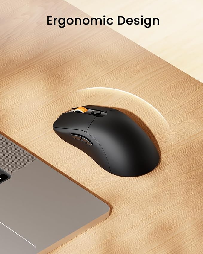 ProtoArc Bluetooth Wireless Mouse for MacBook Pro/Air, USB C Mouse, EM15 Rechargeable Compact Portable for Laptop, iPad, Tablet, Chromebook-Black