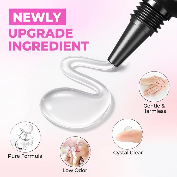 UNA GELLA Gel Nail Glue No U/V Light 15ml Strong-hold Formula | Super Strong Nail Glue for Press On Nails & Clear Acrylic Nails Tips Air-dry Easy Home DIY Salon, Portable for Daily