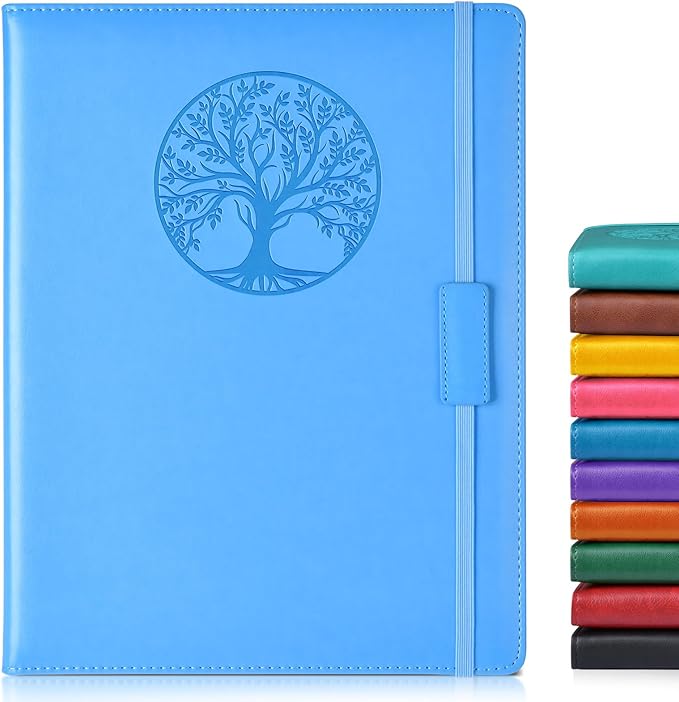 Lined Journal Notebook for Women Men,256 Pages A4 Large Hardcover Leather Journals for Writing,Travel,Business,Work,School,College Ruled Notebooks for Note Taking, Diary Notepad 8.6"×11"