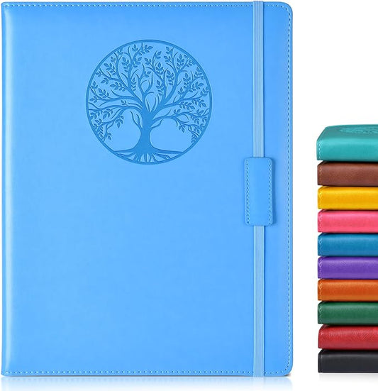 Lined Journal Notebook for Women Men,256 Pages A4 Large Hardcover Leather Journals for Writing,Travel,Business,Work,School,College Ruled Notebooks for Note Taking, Diary Notepad 8.6"×11"