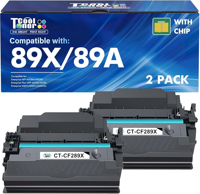 89X 89A Black Toner Cartridge for HP LaserJet CF289X CF289A M507 2 Pack | Compatible for HP 89A for LaserJet Enterprise M507n M507dn M507x MFP M528dn M528f M528c M528z M528 Series Printer High Yield