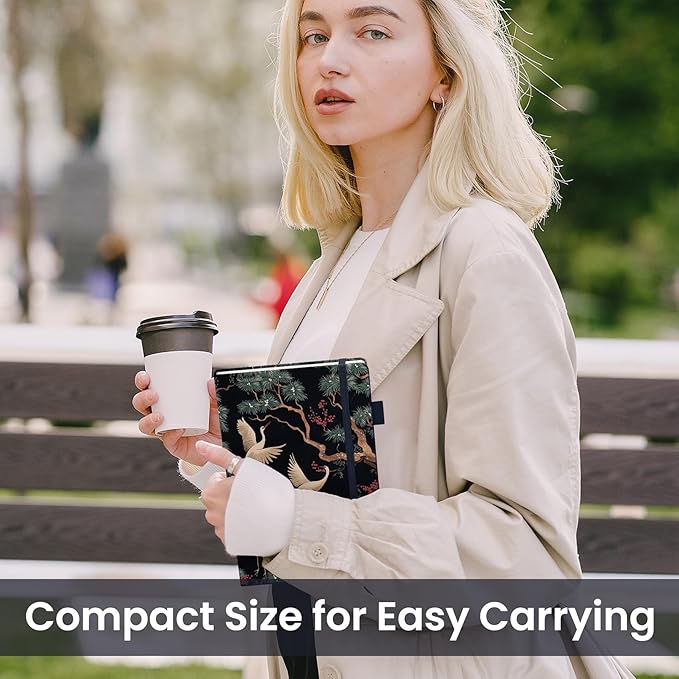Taja Lined Journal Notebook for Women & Men, Hardcover Leather Journal for writing, A5 College Ruled Notebook for Work & Note Taking, Perfect for Office School Home Supplies, 160 Pages, Crane