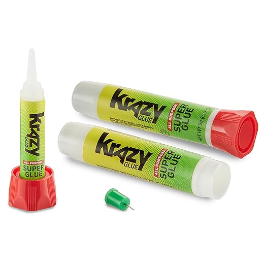 Krazy Glue KG58548R All-Purpose 0.07 Oz Super Glue Tube 2 Pack; Great for Everyday Household Repairs; Forms an Extra-Strong Bond on Wood, Rubber, Glass, Metal, Plastic and Ceramic 12 Pack