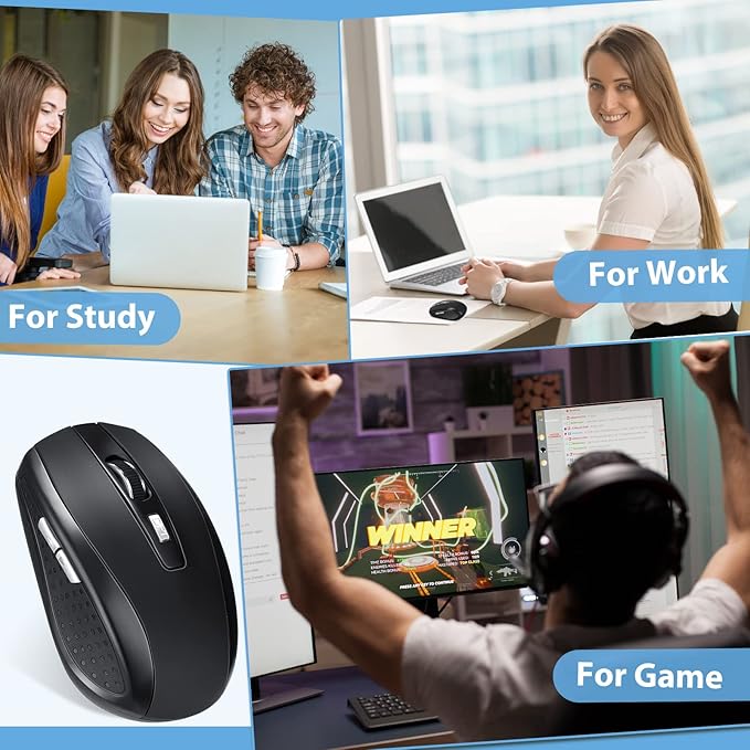 Macarrie 30 Pack Wireless Mouse for Laptop 1200dpi Wireless Computer Mouse Bulk with 6 Buttons Included USB Receiver Compatible with Windows, Pc, Computer