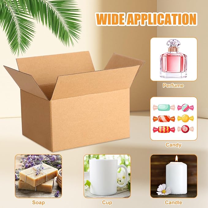 Yeaqee 72 Pcs Shipping Boxes Corrugated Cardboard Small Shipping Boxes for Packaging Mailing Packing Moving Small Business Storage Crafts Gifts(7x5x4 Inch,Kraft Color)
