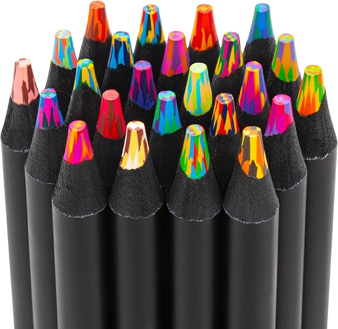 Easter Basket Stuffers, 24 Rainbow Colored Pencils, Easter Gifts for Kids, Gifts for 5-12 Year Old Girl, Teen Girls Trendy Stuff, Arts and Crafts 8-12 Year Old, Art Supplies for Kids 9-12