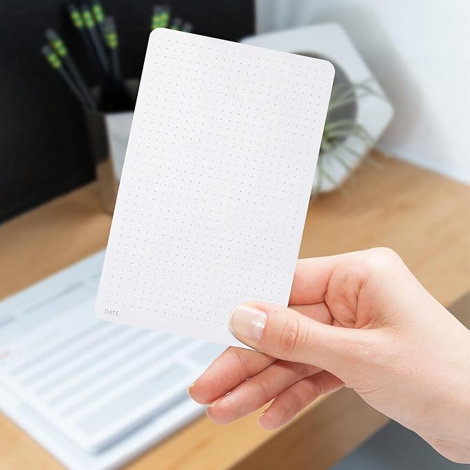 Dot Grid Small Desk Notepad 2 Pack, 3.9" x 6.3" | Minimalist Dotted Memo Note Pads with Premium Thick Paper