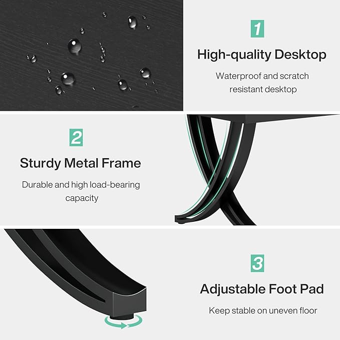Tribesigns 2 Person Computer Desk, 78.7-Inch Extra Long Desk, Large Double Desk for Two People, Workstation with Stylish Legs (Black)