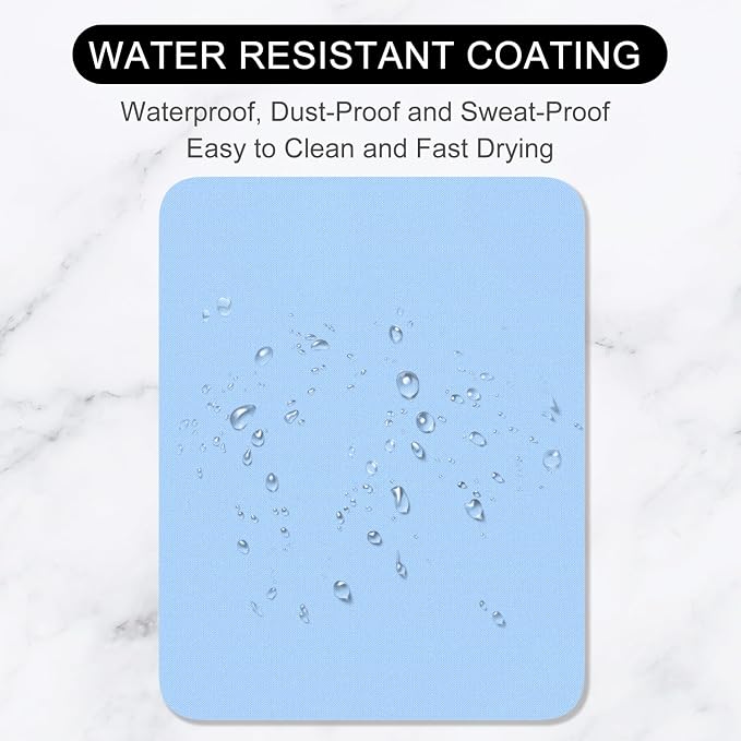 Hsurbtra Mouse Pad, Premium-Textured Square Mousepad 7 x 9 Inch, Thick 3 mm Anti-Slip Waterproof Rubber Pretty Cute Computer Mat for Office Gaming Laptop Women Kids Sky Blue