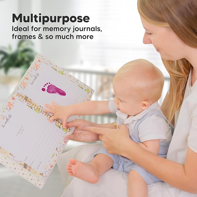 4-Pack Inkless Baby Hand and Footprint Kit - Mess Free Ink Pad for Newborn Keepsake, Dog Nose & Paw Print Kit, Clean Touch Ink Pad for Baby Hand & Footprints, Ideal New Mom Gifts (Holidays, L)