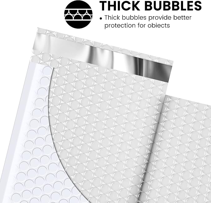 Fuxury 4x8 Bubble Mailers 100 Pack White Padded Envelopes Usable Size 4x7" Opaque Small Padd Mailer for Gifts Mailing Envelopes Bubble Padded, Envelope Small Business Shipping