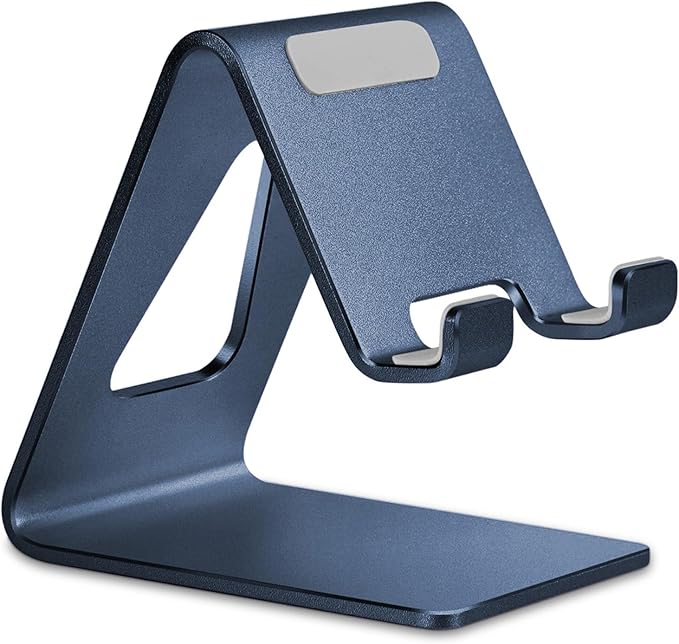 Aoviho Cell Phone Stand for Desk, Aluminum Phone Holder,Navy Blue | Built to Last, Hands-Free Viewing, Fits iPhone 17/16/15 Series & Samsung Galaxy, Ideal for Home & Office