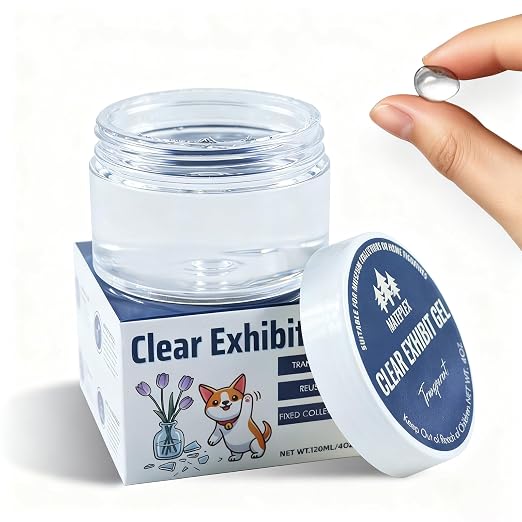 Museum Gel for Glass and Crystal, Reusable Clear Exhibits Gel Museum Putty | Poster Putty for Walls No Damage, Removable Museum Wax for Home Collections Prevent Vibrations & Falling
