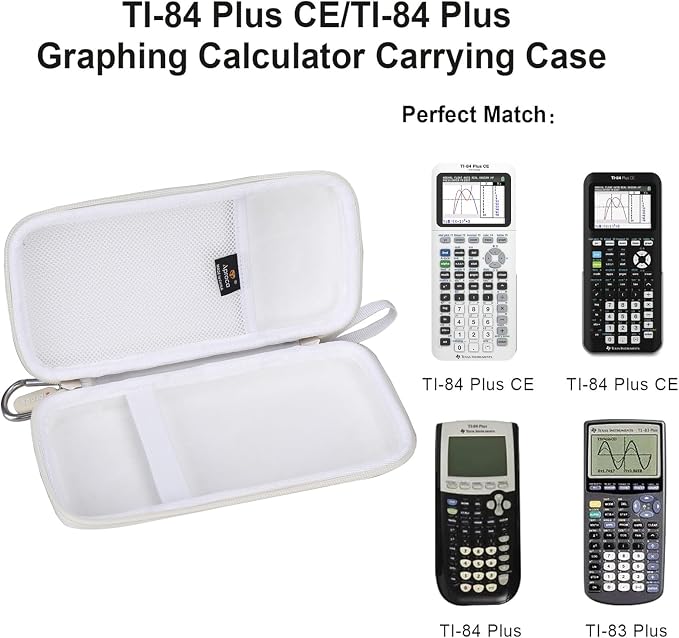Aproca Calculator Case Compatible with Texas Instruments TI-84 Plus CE / TI-84 Plus / TI-83 Plus / TI-89 Titanium / TI-85 / TI-86 Color Graphing Calculator -White (Case Only)