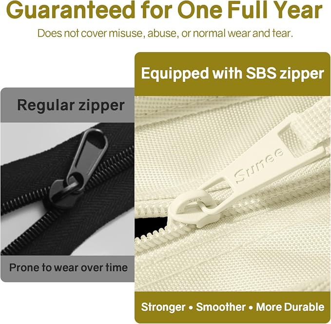 SUNEE Zippered Binder Bag with Handle, 2-Inch 3-Ring O-Ring, 500-Sheet Capacity, Includes Zip Pocket, 5-Tab Expanding File Folder, Multi-Pocket Organizer Binder for Middle School, Soft Beige