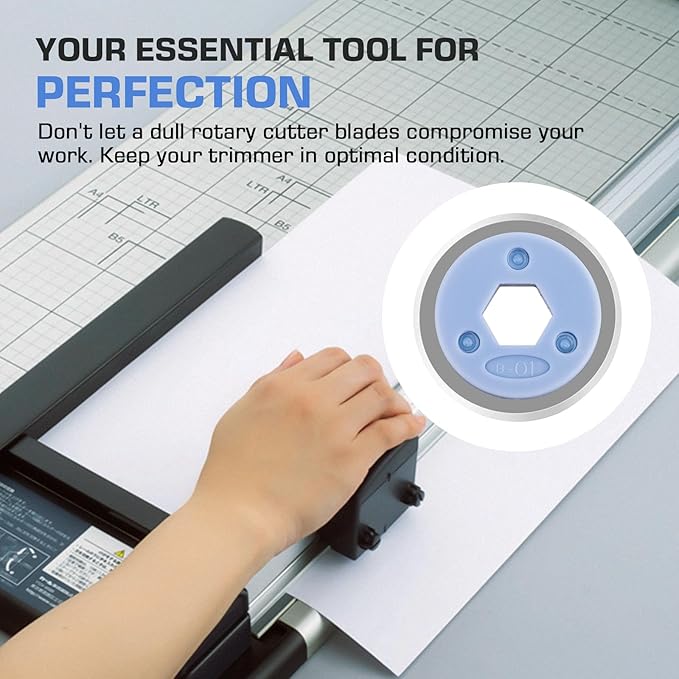 B-01 Rotary Paper Cutter Blades for Carl RT-200, RT-215, RT-218, PRT-100 & CC-10 Rotary Paper Trimmers, Precision-Engineered Professional Straight Cutting Replacement Blade