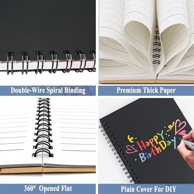 10Pack Small Spiral Notebook A5, 5.5x8.3” Notebook for Work 120Page Notepad | Colored Multipack College Ruled Notebooks A5 Kraft Spiral Bound Small Notebook Journal Lined Note Pads for Writing Journaling