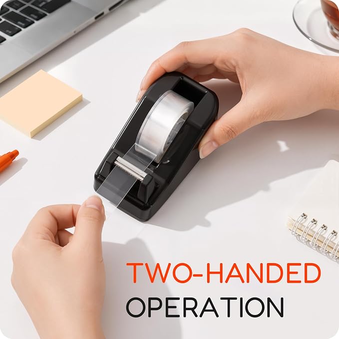 Lightweight Desktop Tape Dispenser, 6 Rolls Tape, 1-Inch Core | Tape Holder with Stable Non-Skid Base, 0.71 in x 1000 in per Roll, for Office Home School & Travel