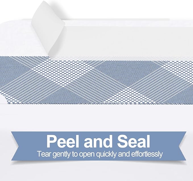 750#9 Double Window Security Envelopes, PANDRI NO.9 Self Seal White Envelopes Designed for Invoices and QuickBooks, Business Statements & Documents - Number 9 Size 3 7/8 Inch X 8 7/8 Inch - 24 LB