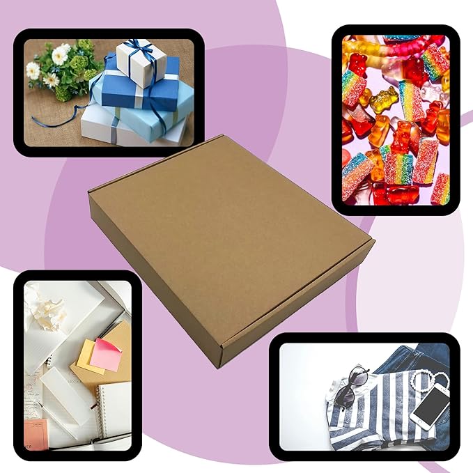 13x11x2 inches Shipping Boxes Set of 24, Brown Corrugated Mailing Cardboard Box Literature Mailer for Packing Small Business Moving and Storage,E-Commerce Packaging (13"×11“×2”)