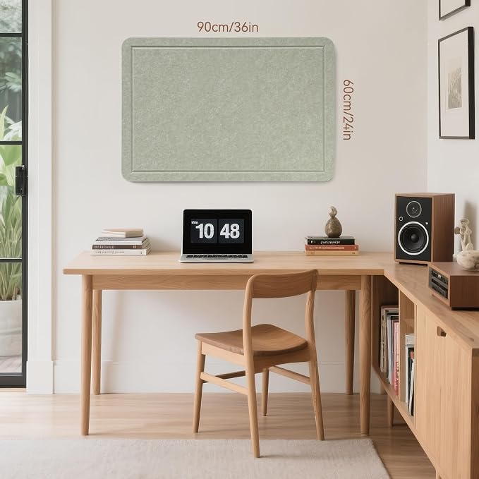 Felt Bulletin Board 36x24 inches, Decorative Pin Board for Home & Office | Cork Board Alternative for Wall with Push Pins, Display Mood Board for Photos, Notes & Reminders