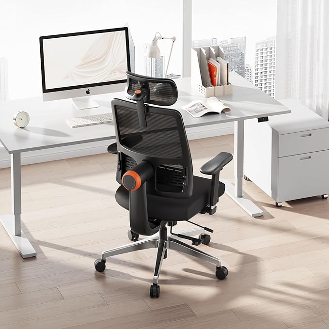 Newtral Ergonomic Office Chair - Home Office Desk Chair with Adaptive Lumbar Support, with Footrest, 4D Armrest, Adjustable Seat Depth & Height