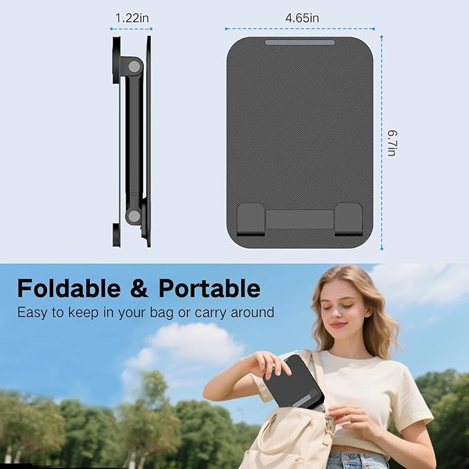Tablet Stand for iPad Holder, Adjustable Tablet Holder for Desk, Foldable Portable Monitor Stand Compatible with 4-16" Tablets Such as Kindle, Switch, iPad Pro/Air/Mini