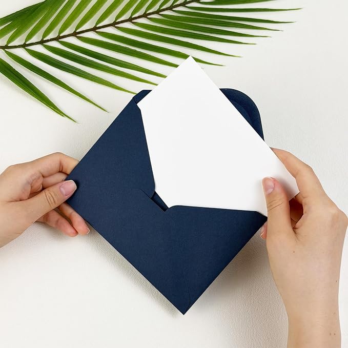 50 PCS Dark Blue Colorful A4 Envelopes,4x6 Envelopes for Invitations | 4x6 Envelopes for Greeting Cards, Great for Invitations, Wedding Invitation, Birthday, Baby Shower, Graduation