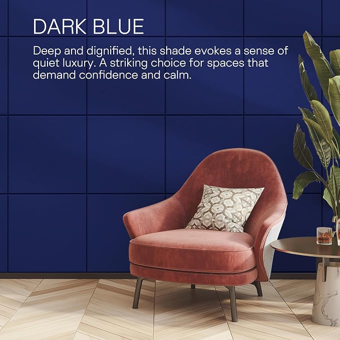 MaxGear Extra Large Bulletin Board 72" x 48", Dark Blue Felt Wall Tiles | 6 Pack 23.7" x 23.7" Wall Panels, Pin Vision Board DIY Office & Home Decor, Modern Cork Board For Walls Alternative