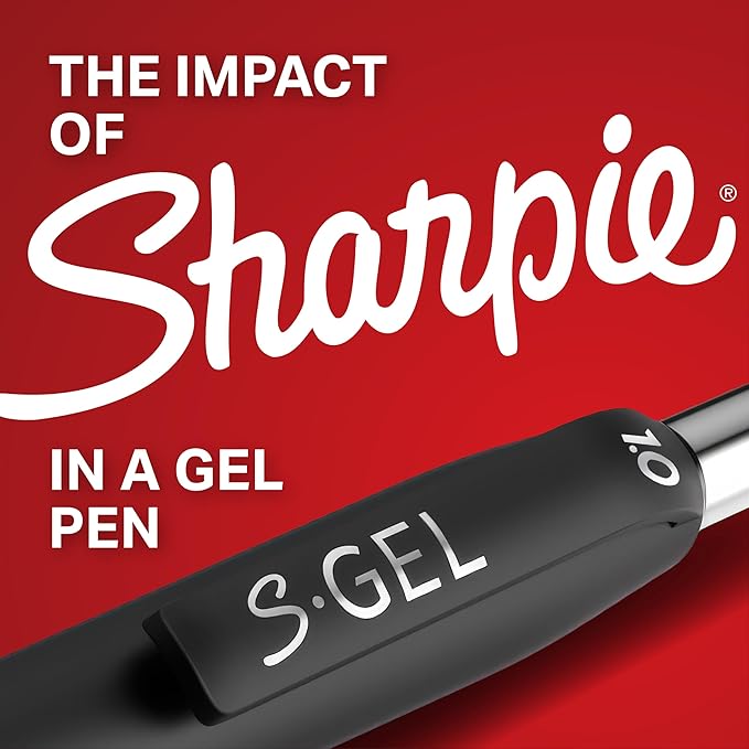 Sharpie S-Gel Gel Pens Ultra Fine Point (0.38mm) Black 4 Count