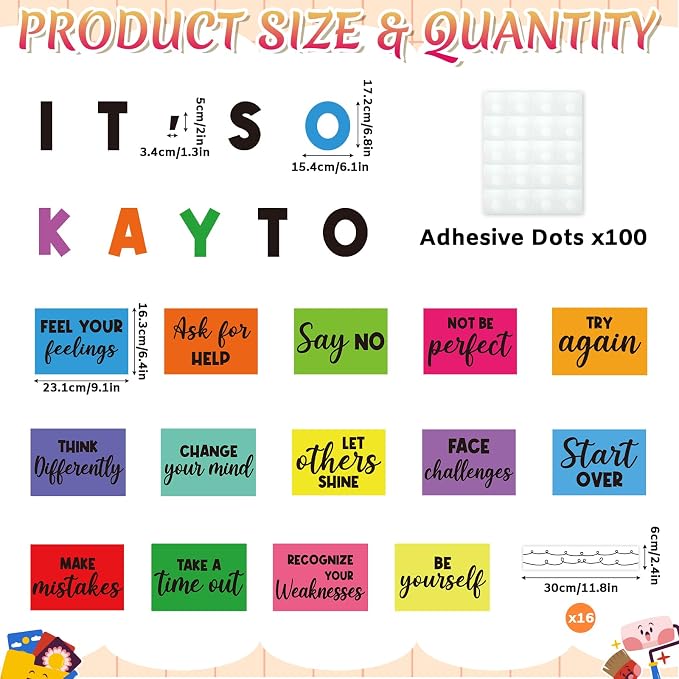 40Pcs Mental Health Bulletin Board Decorations Set, IT'S OK TO Bulletin Board, Growth Mindset Positive Affirmation Therapy Cutouts for Back to School Counselor Classroom Teacher Office Door Wall Decor