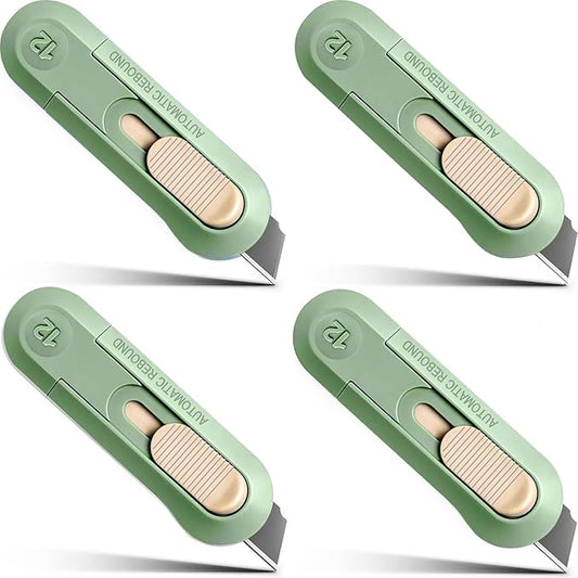 Left Handed Box Cutter,Retractable Box Opener, Package Opener, Easy Slide Retractable Cute envelope opener for opening daily express boxes, envelopes, packages, paper tapes and more