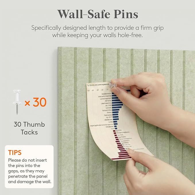 Lifewit Large Felt Bulletin Board with Self-Adhesive 36" x 24"- 6 Pack | Cork Board for Walls Alternative, Pin Board with 30 Pushpins, Message Boards for Classroom Home Office Decor, Sage