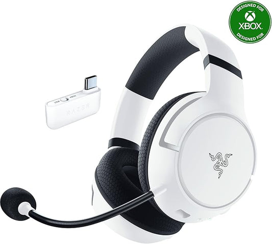 Razer Kaira HyperSpeed Wireless Gaming Headset for Xbox Series X|S, Xbox One, PC: TriForce 50mm Drivers - HyperClear Cardioid Mic - Low Latency Bluetooth - Up to 30 Hour Battery Life - White