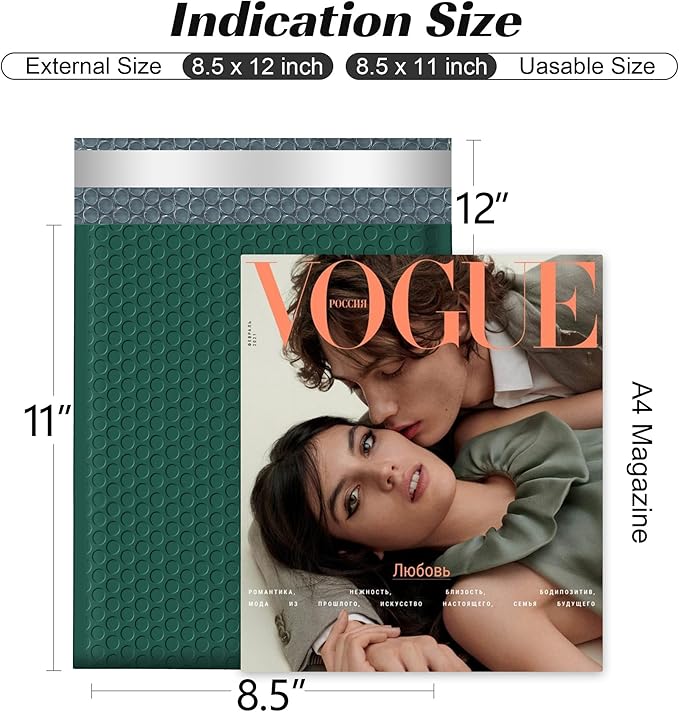 Famagic Bubble Mailers 8.5x12 Inches 40pc Ultramarine Green Shipping Bags Self Seal Adhesive Padded Envelopes Mailing Bags for Small Business Usable 8.5x11" Medium Bubble Poly Mailers Bag for Books