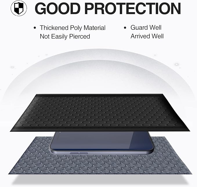 UCGOU Bubble Mailers 3.5x6.5 Inch Black 50 Pack Padded Envelopes Usable Size 3.5x5 Small Business Mailing Packages Self Seal Adhesive Waterproof Boutique Shipping Bag for Jewelry Makeup Supplies