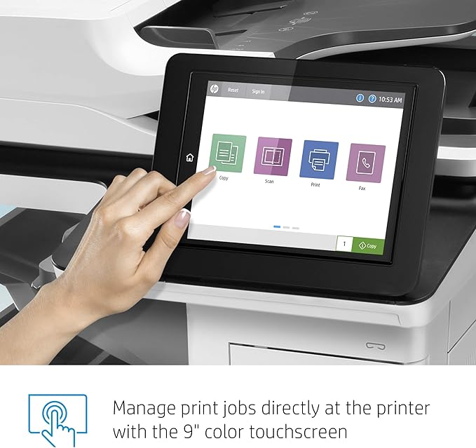 HP LaserJet Enterprise MFP M634z Monochrome All-in-One Printer with Built-in Ethernet, 2-Sided Printing, Extra Paper Trays & 3-bin Stapler/Stacker (7PS96A)