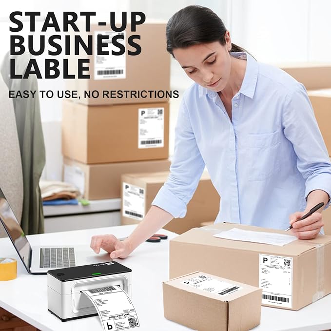 4 x 6 Direct Thermal Labels - 500 Fan-Fold Perforated Labels Per Stack, Premium Adhesive & Perforated, Compatible with JADENS, iDPRT SP410, POLONO, ASprink