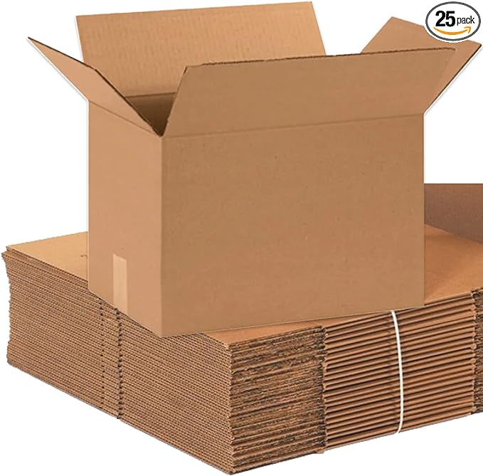 BOX USA Shipping Boxes Medium 15"L x 10"W x 10"H 25-Pack - Corrugated Cardboard Box for Moving, Mailing, Packing, Packaging and Storage