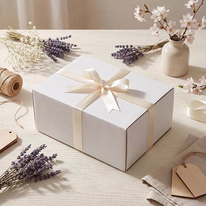 Rempry 30 Pack 8x6x4 Shipping Boxes White, Small Corrugated Cardboard Box for Mailing, Packaging Small Business, Kraft Mailer Gift Boxes