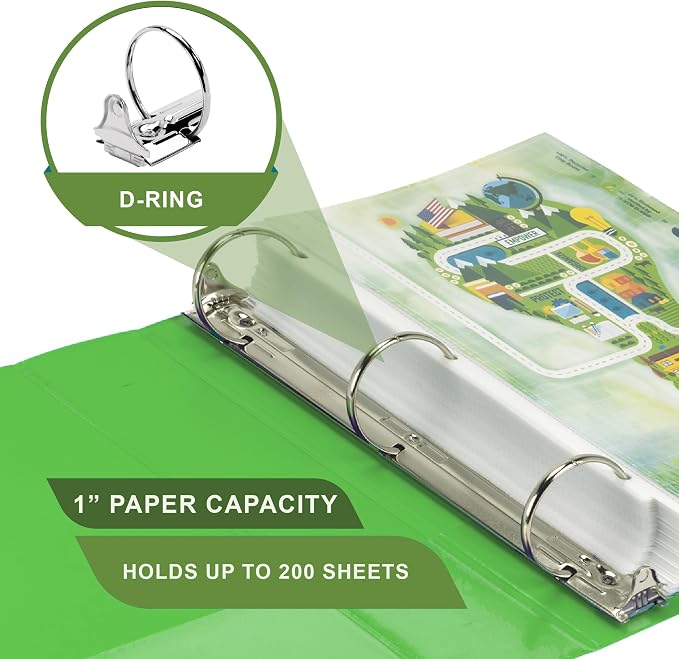 Samsill Plant-Based 2 Inch Durable Round Ring, View Binder, Eco-Friendly, USDA Certified Biobased, Single, Lime Green