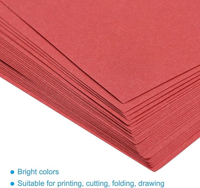 MECCANIXITY 100 Sheets Colored Copy Paper 8.3 x 11.7 Inch Printer Paper 80gsm Bright Red for Office Printing, Document Copying, Invitations, Forms, Art Projects