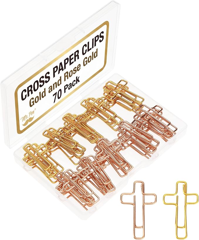 Mr. Pen- Cross Paper Clips Bulk, Gold and Rose Gold Mix, 70 Pack | 9.75" x 7.5", Black Marble, Composition Book, Notebooks for School, Wide Ruled Composition Notebook, Journal Notebooks