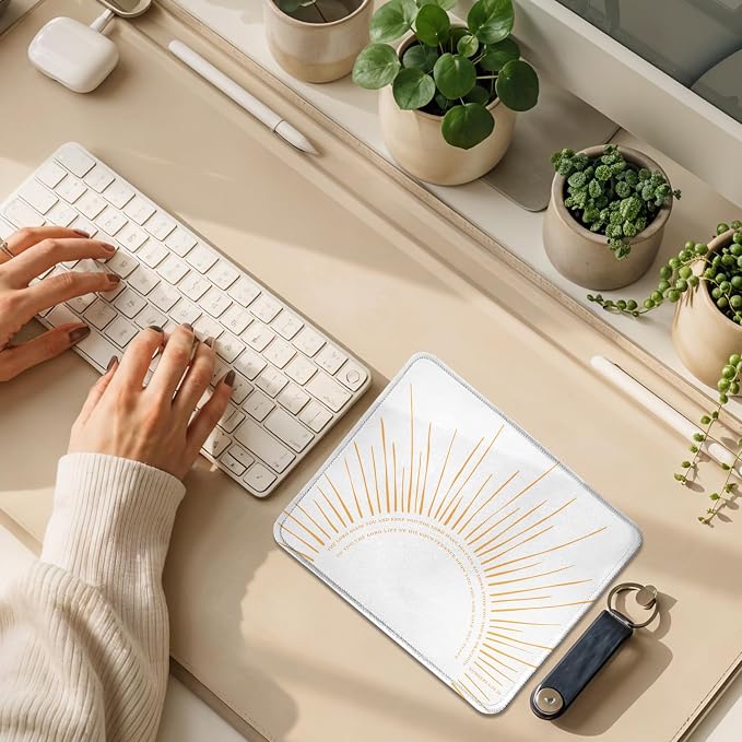 Modern Boho Sun Christian Mouse Pad 9.5x7.9in, Christian Desk Decor | The Lord Bless You And Keep You Bible Verse Religious Mousepad Mouse Mat for Home Office Dorm Computer Laptop Accessories