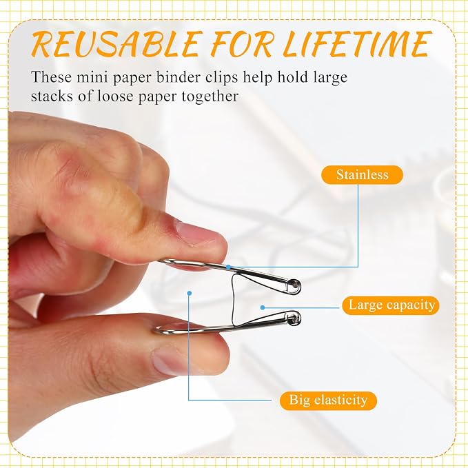 Jetec 100 Pcs Black 1 Inch Binder Clip Paper Clamp Metal Paper Clip | for Teachers Students Classroom Business Office and School Office Supplies