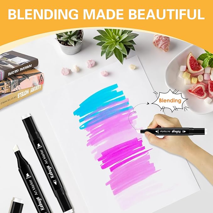 8 Pack Colorless Alcohol Markers - Dual Tips Marker Set Blender Blending Pen - Art Drawing Sketch Double Tipped for Adults Kids Artist Coloring Book